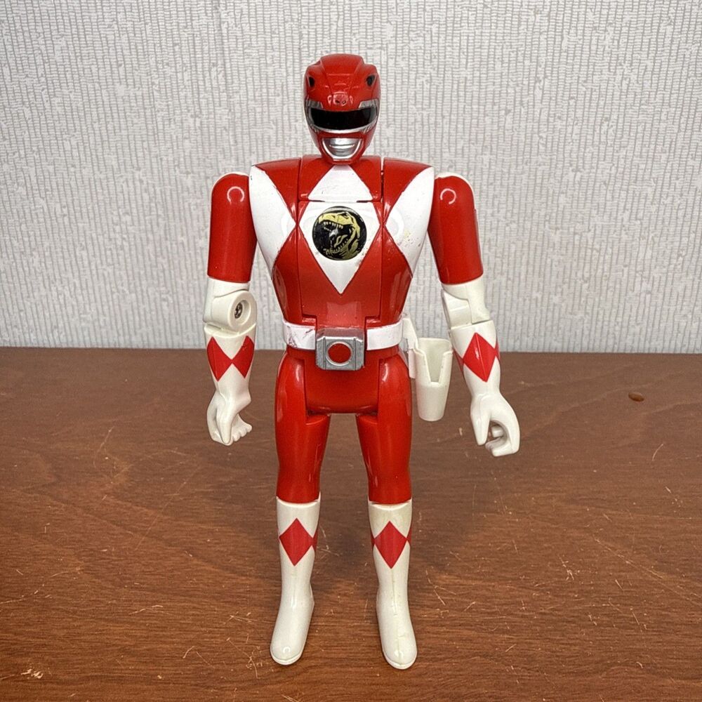 Vintage 1993 Power Rangers Red Ranger Flip Head Action Figure Bandai Mighty Morp